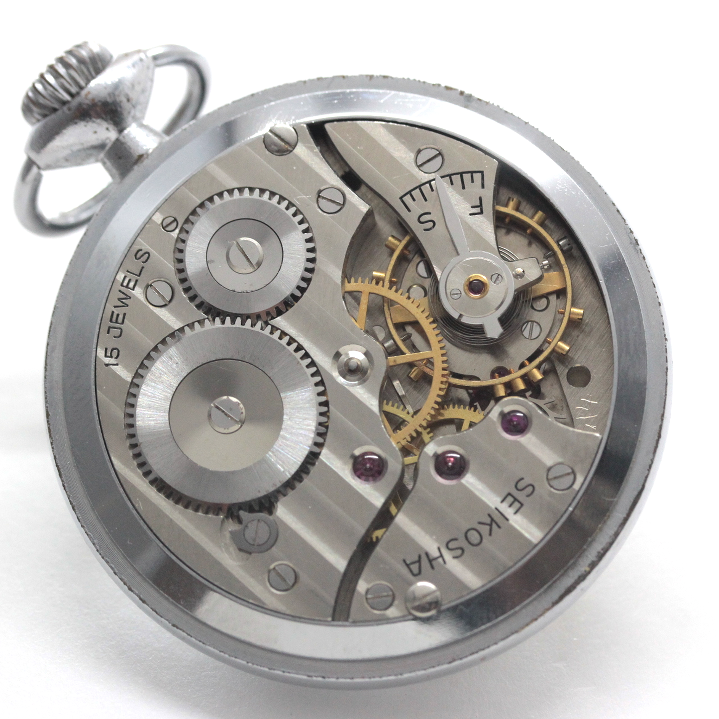 昭和35年の19セイコー鉄道時計/15石/秒針止め機能/絶版時計/19seiko-1355
