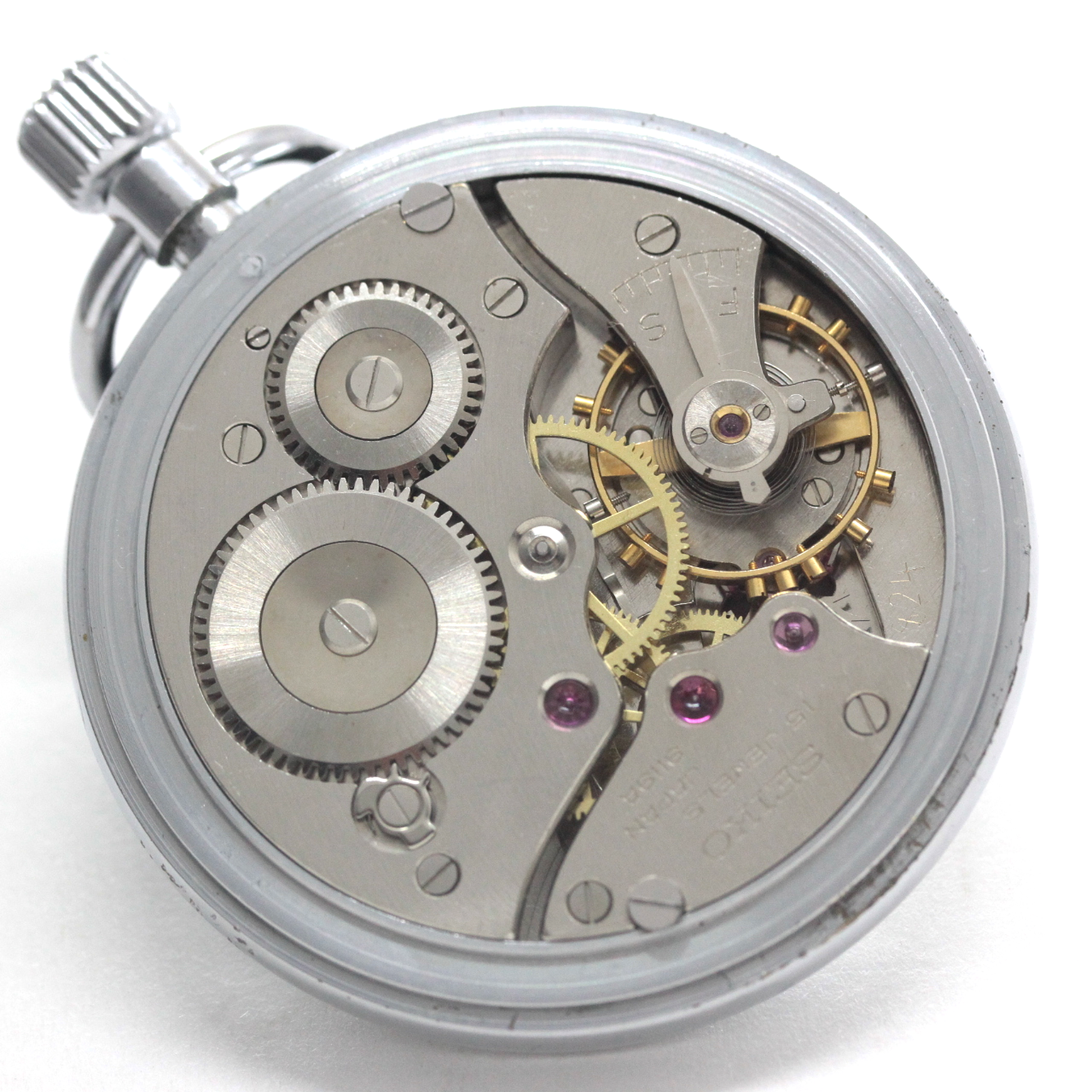 昭和46年の19セイコー鉄道時計/15石/秒針止め機能/絶版時計/19seiko