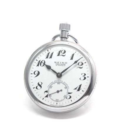 昭和46年の19セイコー鉄道時計/15石/秒針止め機能/絶版時計/19seiko-1356