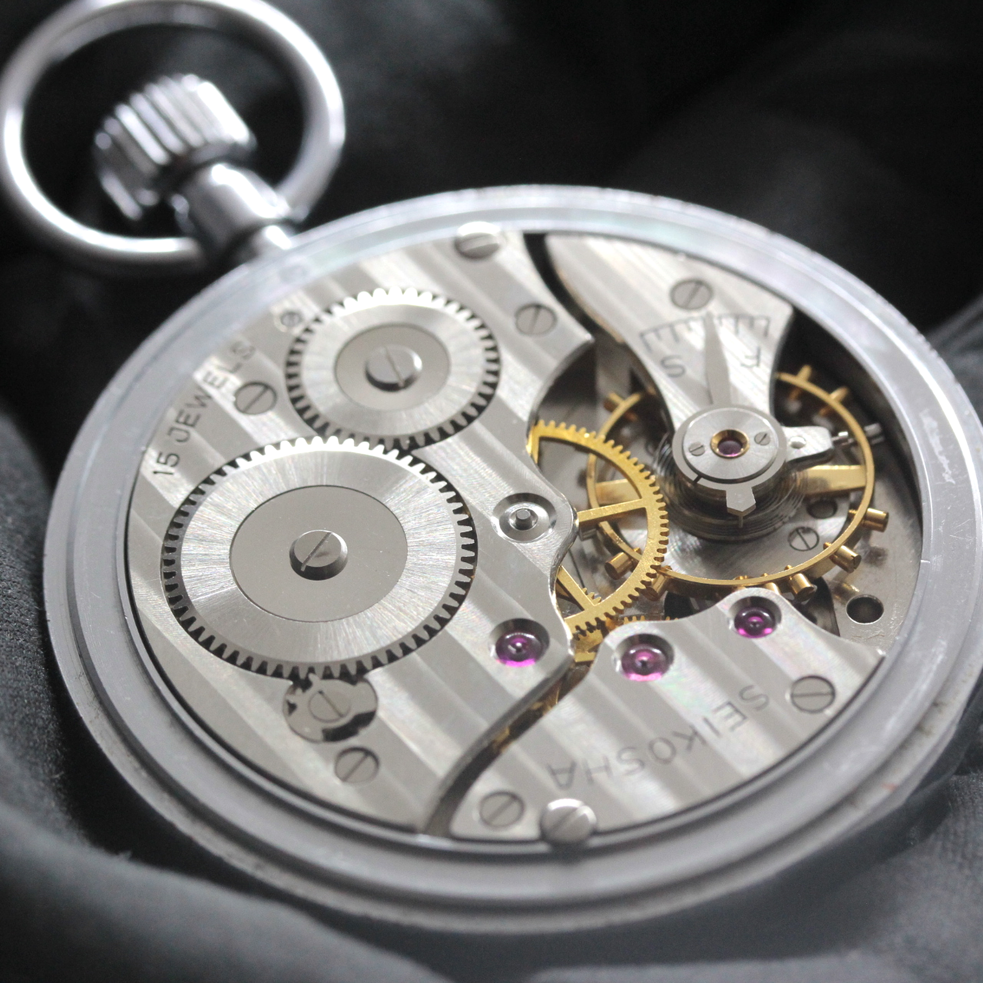 昭和の19セイコー鉄道時計/15石/ダイアフレックス/19seiko-1359 – 懐中
