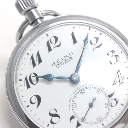 19セイコー 鉄道時計 懐中時計 手巻き式 ヴィンテージ 19seiko-1376 ブルースチール針
