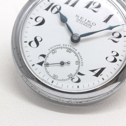 19セイコー 鉄道時計 懐中時計 手巻き式 ヴィンテージ 19seiko-1376 6時方向にスモールセコンド