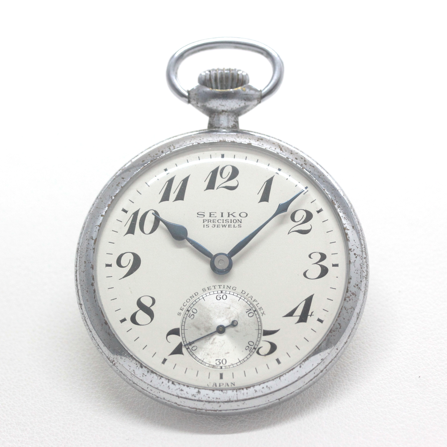 19セイコー 懐中時計 鉄道時計 ヴィンテージ 手巻き式 昭和35年 15石 19seiko-1379 時計正面