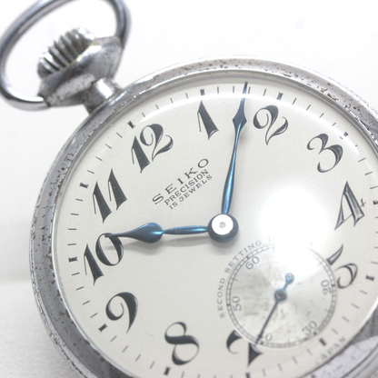 19セイコー 懐中時計 鉄道時計 ヴィンテージ 手巻き式 昭和35年 15石 19seiko-1379 ブルースチール針
