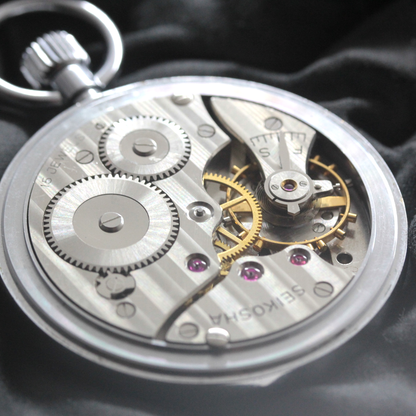 19セイコー 懐中時計 鉄道時計 15石 ダイアフレックス 19seiko-1380 機械内部