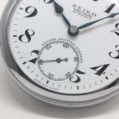 19セイコー 鉄道時計 懐中時計 ヴィンテージ 15石 ダイアフレックス 19seiko-1381 スモールセコンド
