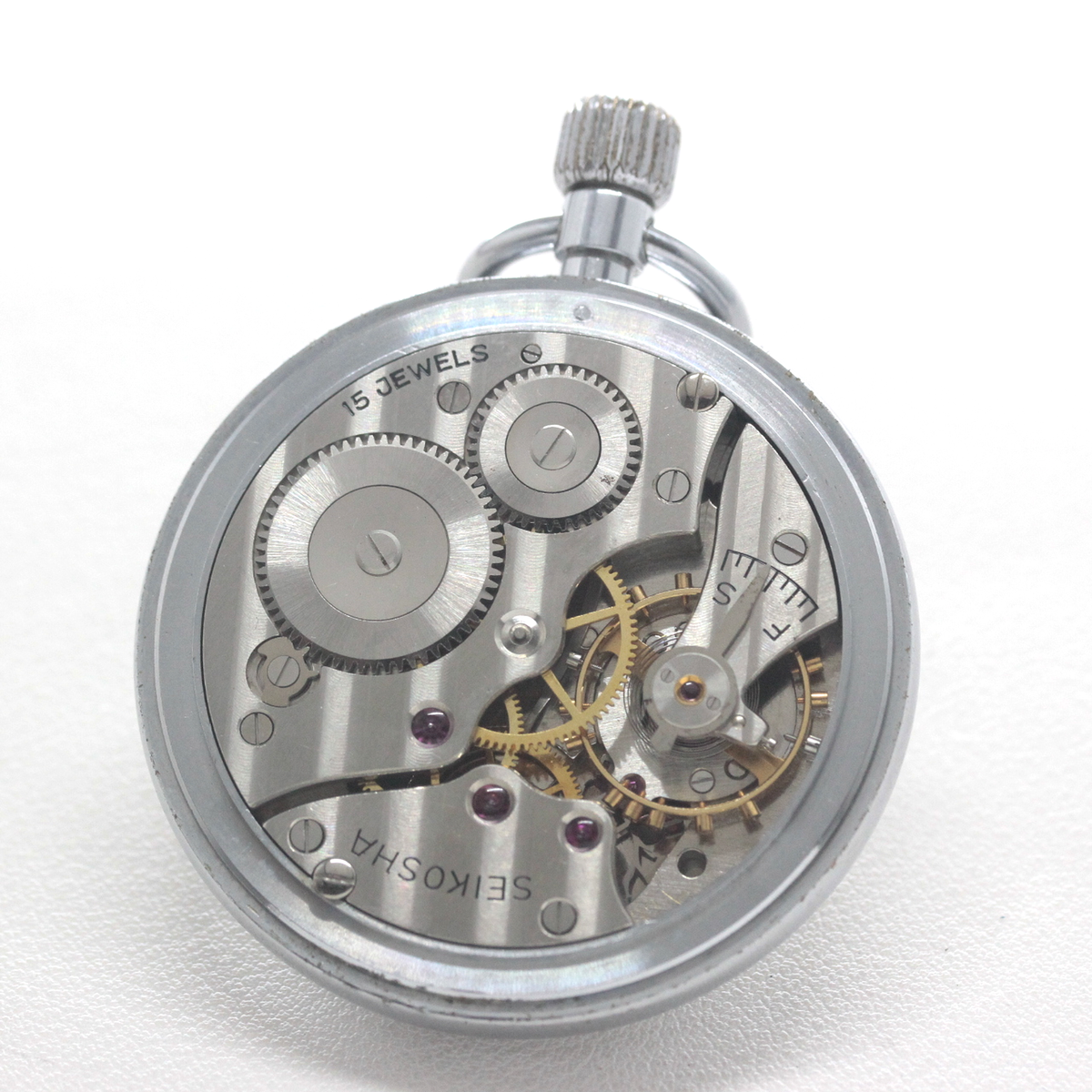 19セイコー  鉄道時計 懐中時計 手巻き式 ヴィンテージ 日本電信電話公社 19seiko-1383 機械内部 ムーブメント