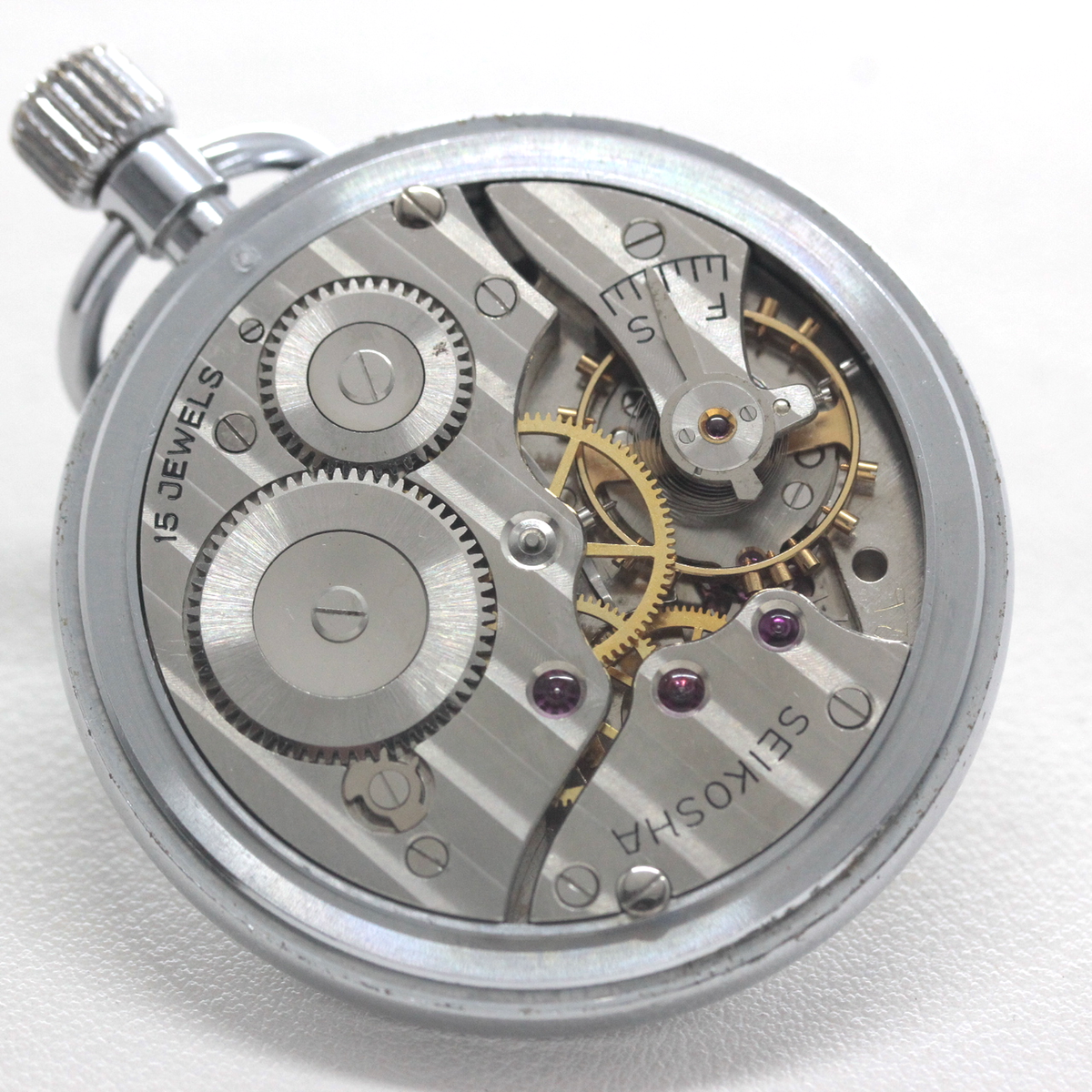 19セイコー  鉄道時計 懐中時計 手巻き式 ヴィンテージ 日本電信電話公社 19seiko-1383 時計内部