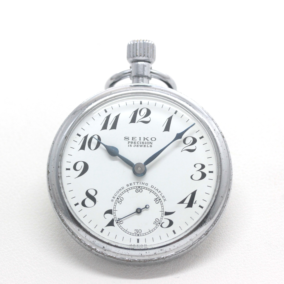 19セイコー 鉄道時計 懐中時計 プレシジョン 「廃」昭40　0283　国鉄関西 19seiko-1386 時計正面