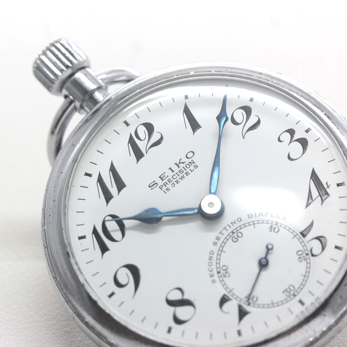 19セイコー 鉄道時計 懐中時計 プレシジョン 「廃」昭40　0283　国鉄関西 19seiko-1386 文字盤 ブルースチール針