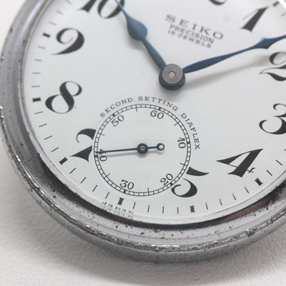 19セイコー 鉄道時計 懐中時計 プレシジョン 「廃」昭40　0283　国鉄関西 19seiko-1386 スモールセコンド