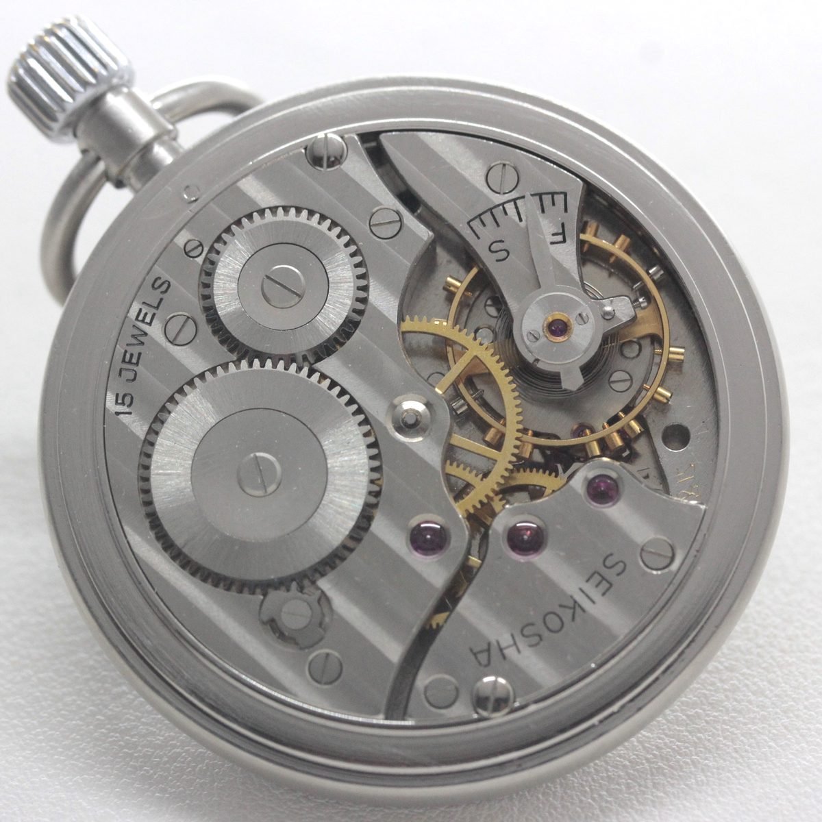 19セイコー 鉄道時計 懐中時計 再メッキ特別モデル ヘアライン仕上げ 19seiko-1399 ムーブメント コート・ド・ジュネーブ