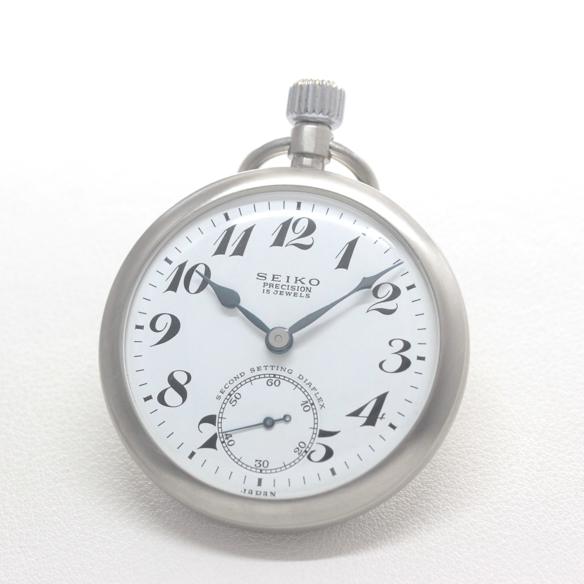 19セイコー 鉄道時計 懐中時計 再メッキ特別モデル ヘアライン仕上げ 19seiko-1399