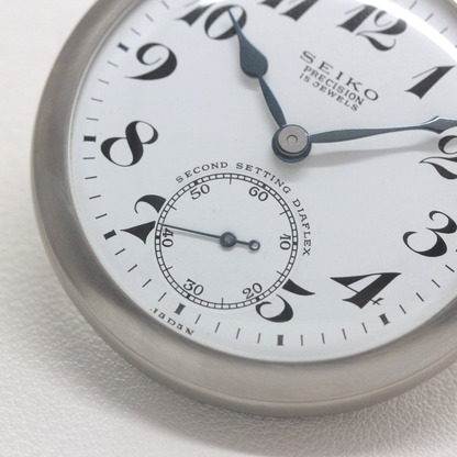 19セイコー 鉄道時計 懐中時計 再メッキ特別モデル ヘアライン仕上げ 19seiko-1399 スモールセコンド