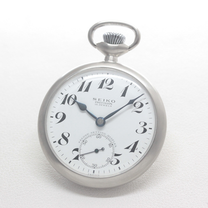19セイコー プレシジョン 鉄道時計 懐中時計 再メッキ特別モデル ヘアライン仕上げ 19seiko-1400 