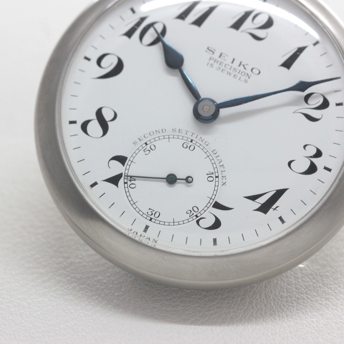 19セイコー プレシジョン 鉄道時計 懐中時計 再メッキ特別モデル ヘアライン仕上げ 19seiko-1400 スモールセコンド