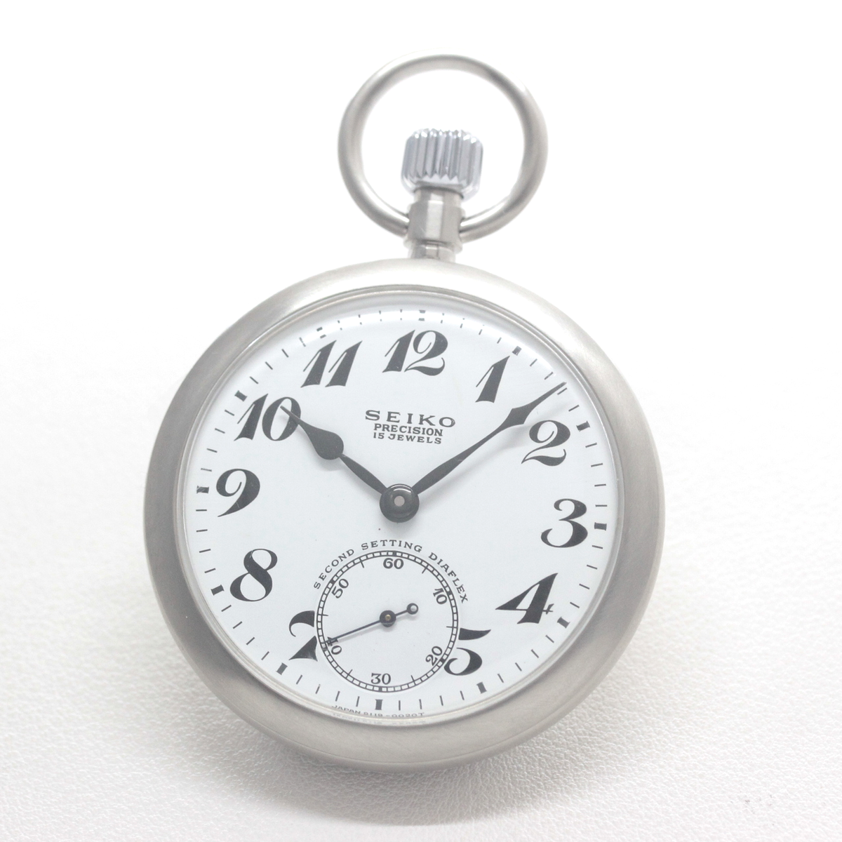 19セイコー プレシジョン 鉄道時計 懐中時計 再メッキ特別モデル ヘアライン仕上げ 19seiko-1401