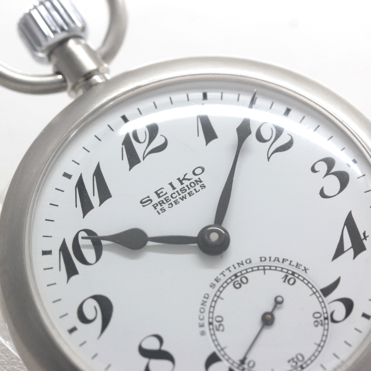 19セイコー プレシジョン 鉄道時計 懐中時計 再メッキ特別モデル ヘアライン仕上げ 19seiko-1401