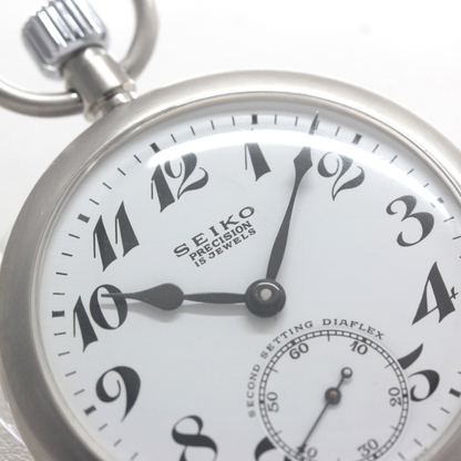 19セイコー プレシジョン 鉄道時計 懐中時計 再メッキ特別モデル ヘアライン仕上げ 19seiko-1401