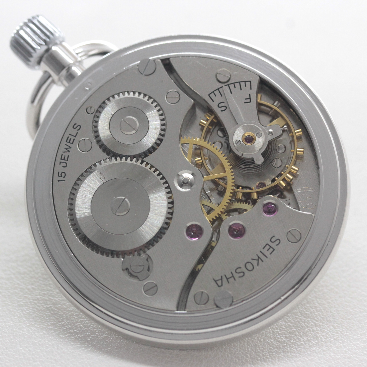 19セイコー プレシジョン 鉄道時計 懐中時計 再メッキ特別モデル 鏡面仕上げ 19seiko-1402 ムーブメント
