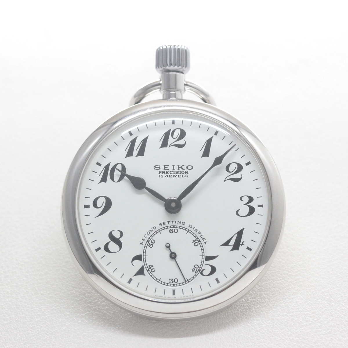 19セイコー プレシジョン 鉄道時計 懐中時計 再メッキ特別モデル 鏡面仕上げ 19seiko-1402 時計正面