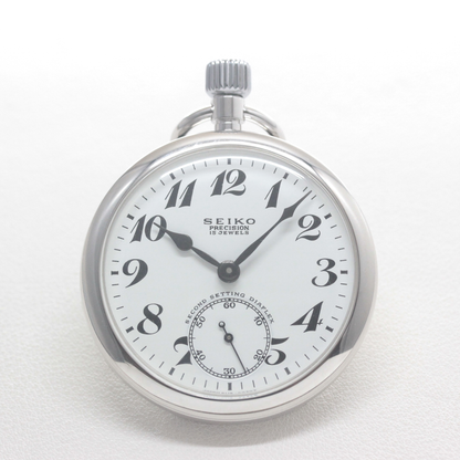 19セイコー プレシジョン 鉄道時計 懐中時計 再メッキ特別モデル 鏡面仕上げ 19seiko-1402 時計正面