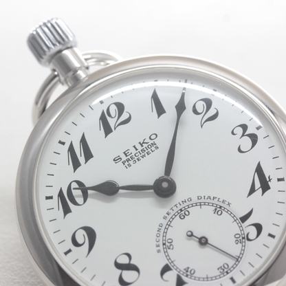 19セイコー プレシジョン 鉄道時計 懐中時計 再メッキ特別モデル 鏡面仕上げ 19seiko-1402 文字盤 インデックス 針