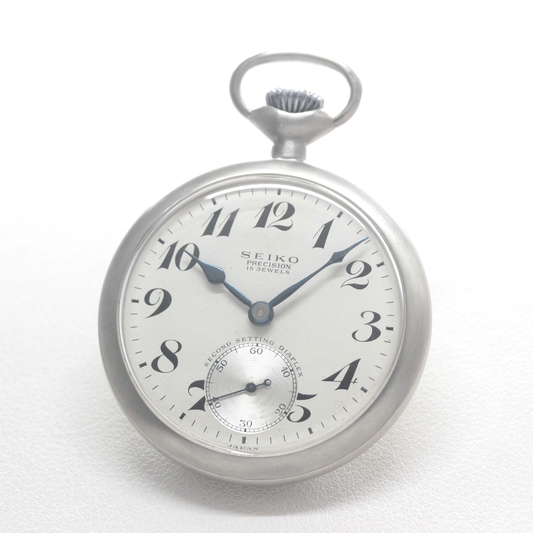 19セイコー プレシジョン 鉄道時計 懐中時計 再メッキ特別モデルヘアライン仕上げ 19seiko-1403 