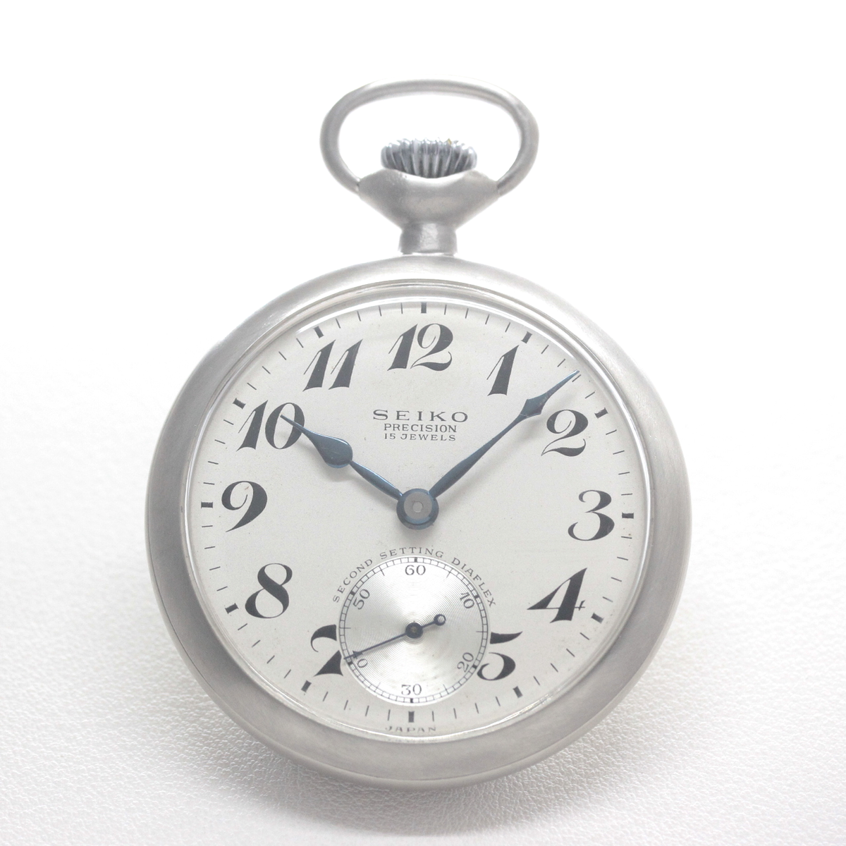 19セイコー プレシジョン 鉄道時計 懐中時計 再メッキ特別モデルヘアライン仕上げ 19seiko-1403 時計正面