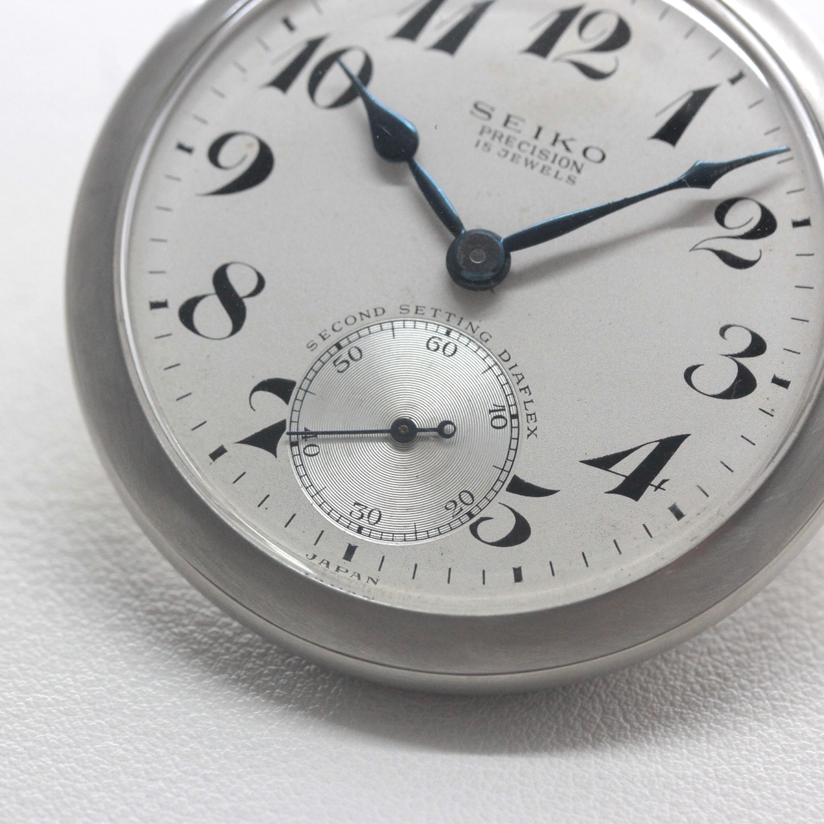 19セイコー プレシジョン 鉄道時計 懐中時計 再メッキ特別モデルヘアライン仕上げ 19seiko-1403 スモールセコンド