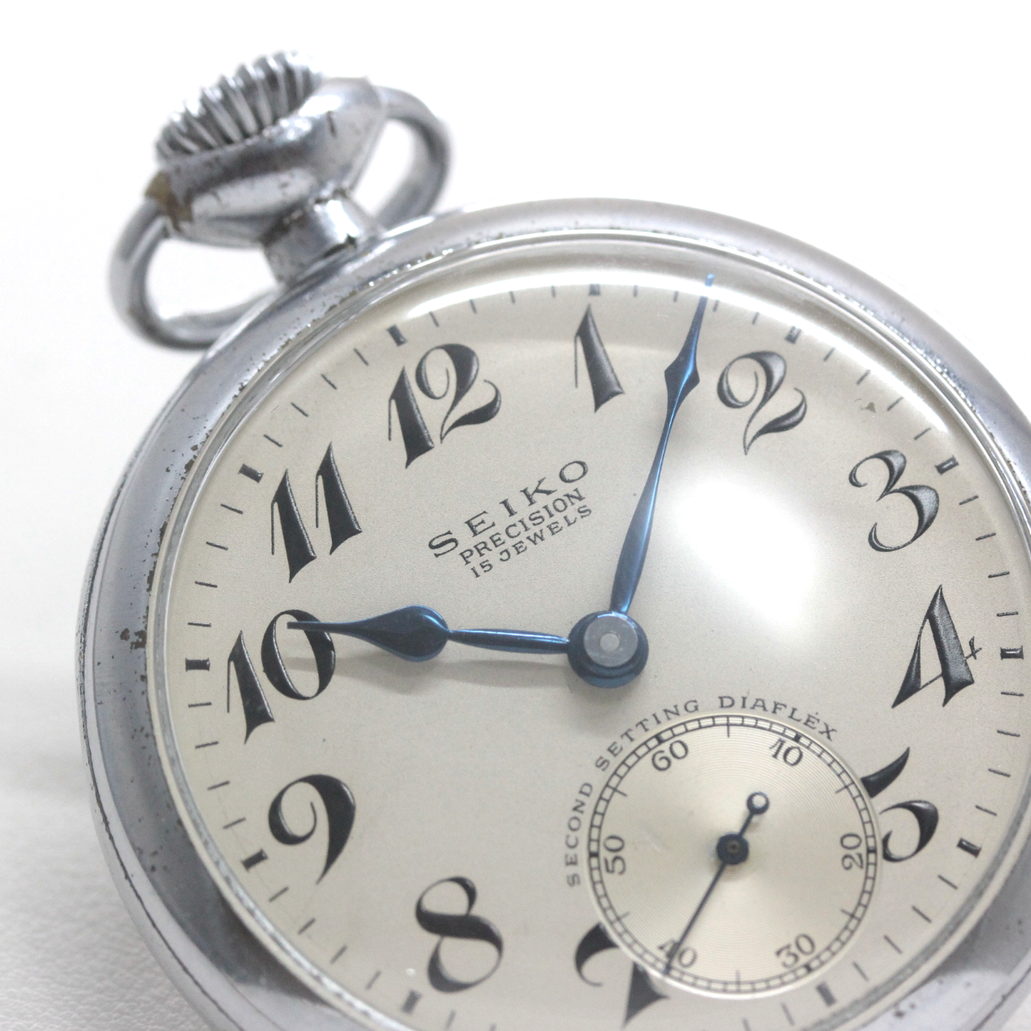 19セイコー  絶版時計 鉄道時計 懐中時計 シースルーバック カスタム 19seiko-costom26 ブルースチール針