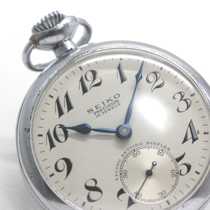 19セイコー  絶版時計 鉄道時計 懐中時計 シースルーバック カスタム 19seiko-costom26 ブルースチール針