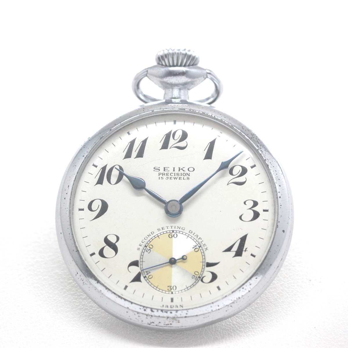 19セイコー シースルーバックカスタム 鉄道時計 懐中時計 手巻き式 ヴィンテージ 19seiko-costom27　時計正面