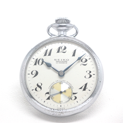 19セイコー シースルーバックカスタム 鉄道時計 懐中時計 手巻き式 ヴィンテージ 19seiko-costom27　時計正面