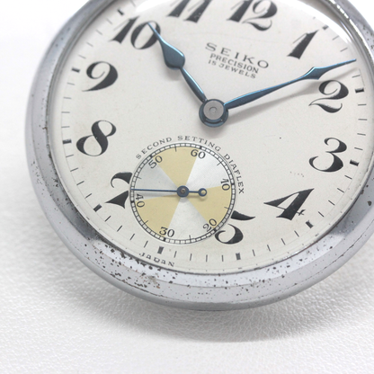 19セイコー シースルーバックカスタム 鉄道時計 懐中時計 手巻き式 ヴィンテージ 19seiko-costom27 スモールセコンド ツートン