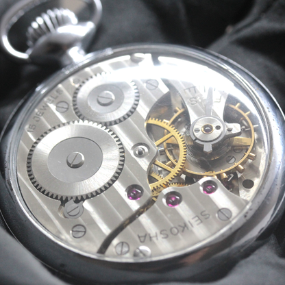 19セイコー シースルーバックカスタム 鉄道時計 懐中時計 手巻き式 ヴィンテージ 19seiko-costom27 ムーブメント シースルーバック