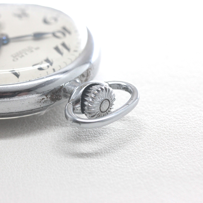19セイコー シースルーバックカスタム 鉄道時計 懐中時計 手巻き式 ヴィンテージ 19seiko-costom28 リューズ周り