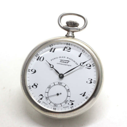 絶版モデルのティソ（TISSOT）/PING-HAN RAILWAY/銀無垢懐中時計/限定品/tissot-1022