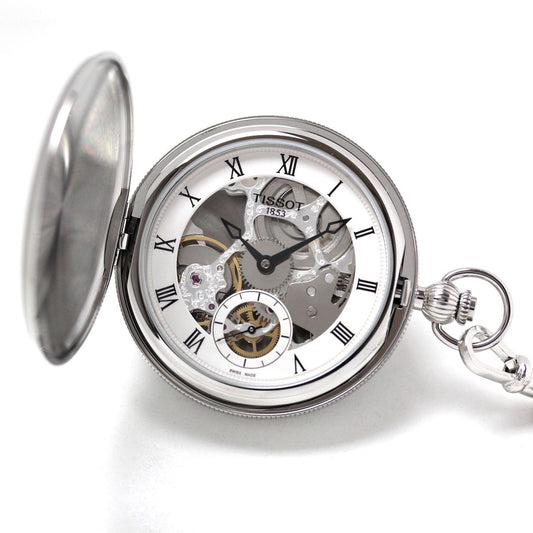 Tissot(ティソ) ポケット ブリッジポート メカニカル スケルトン 手巻き T859.405.19.273.00 懐中時計