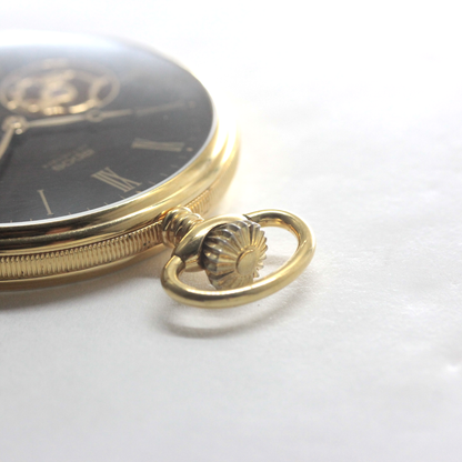 認定中古品のエポス（epos）/スケルトン懐中時計/2090gpbk/黒文字盤/ローマン数字/epos-113　リューズ