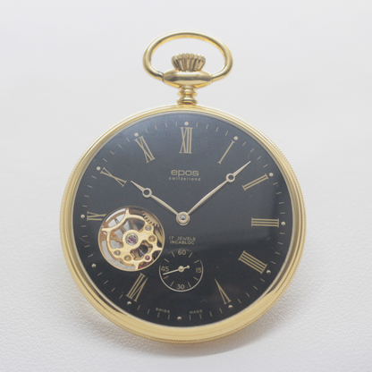 認定中古品のエポス（epos）/ スケルトン懐中時計 / 2090gpbk-nl /epos-114