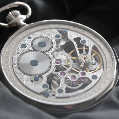 スイス製エポスのスケルトン懐中時計