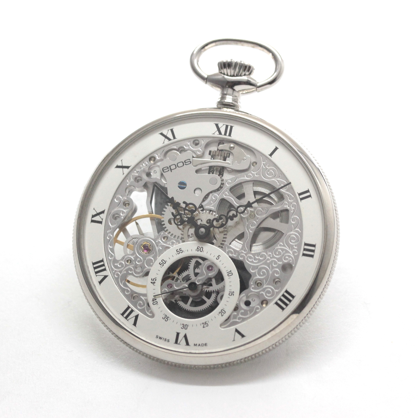スイス製エポスのスケルトン懐中時計