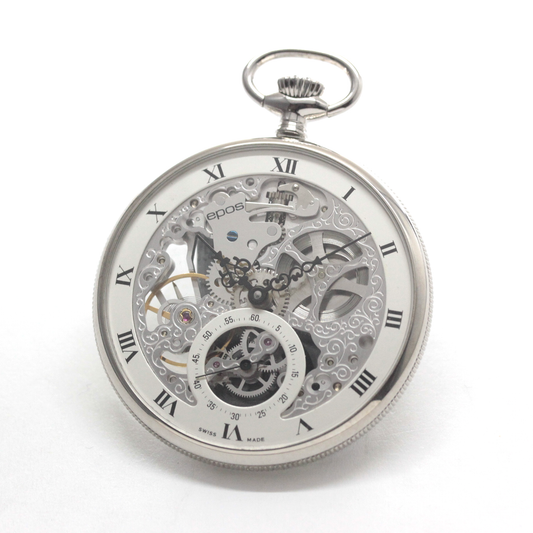 スイス製エポスのスケルトン懐中時計