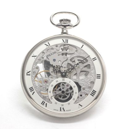 スイス製エポスのスケルトン懐中時計