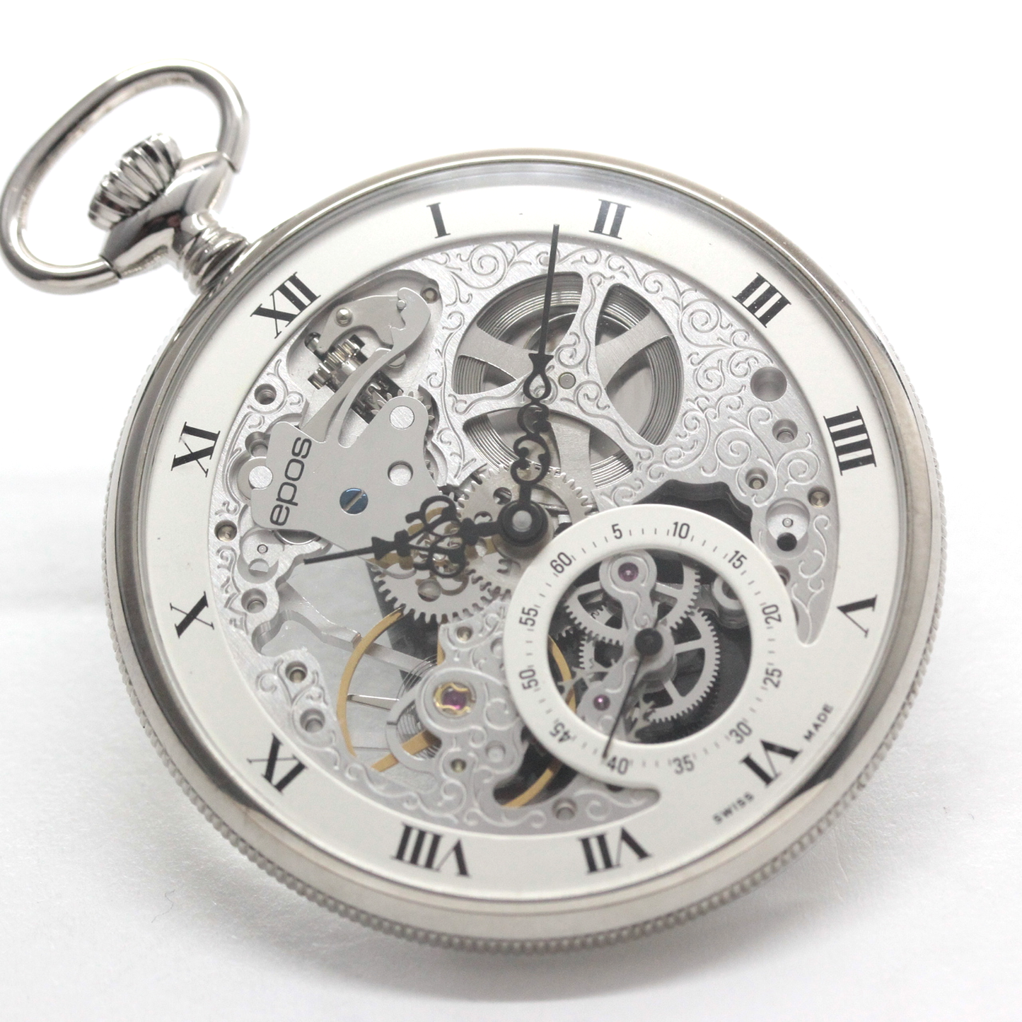 スイス製エポスのスケルトン懐中時計