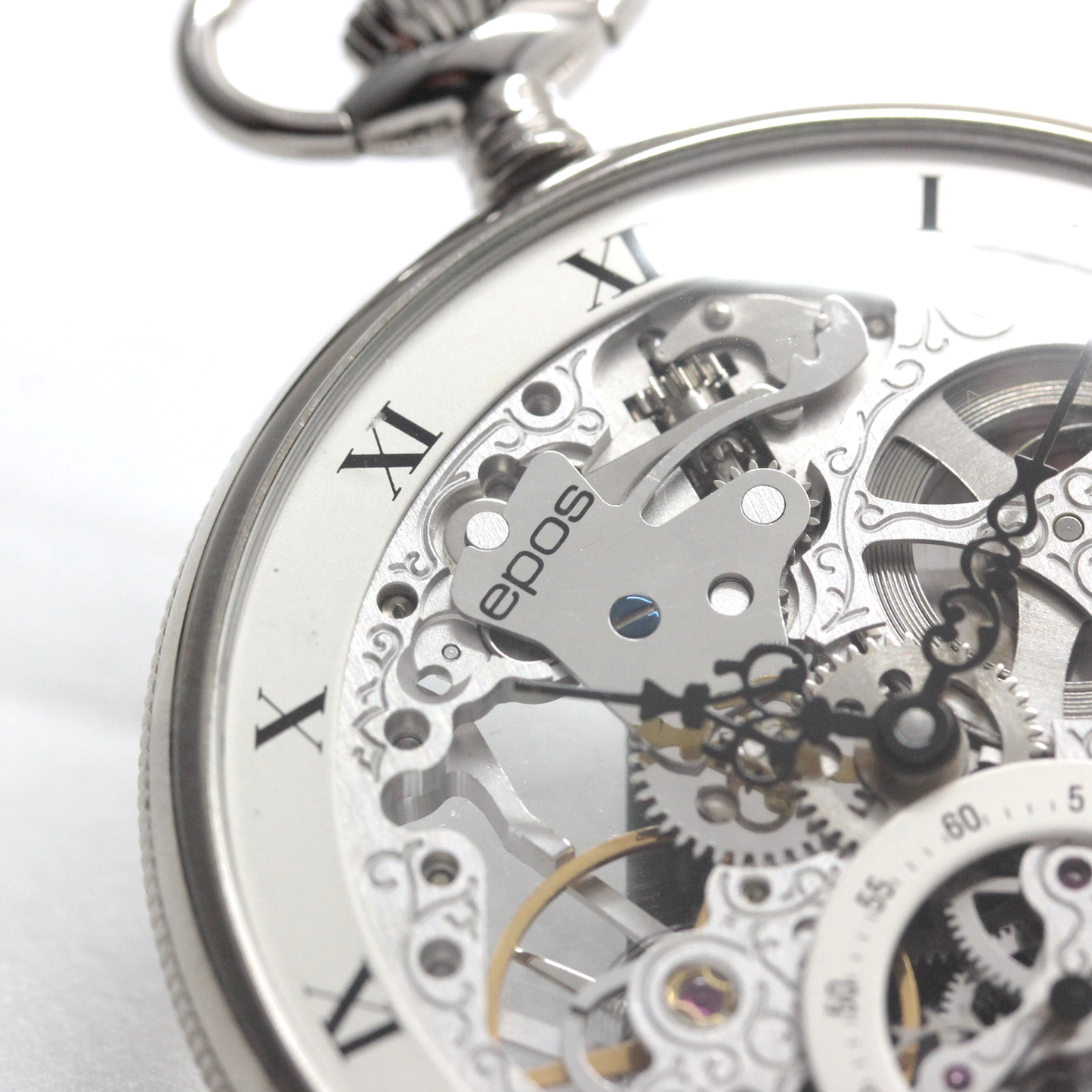 スイス製エポスのスケルトン懐中時計