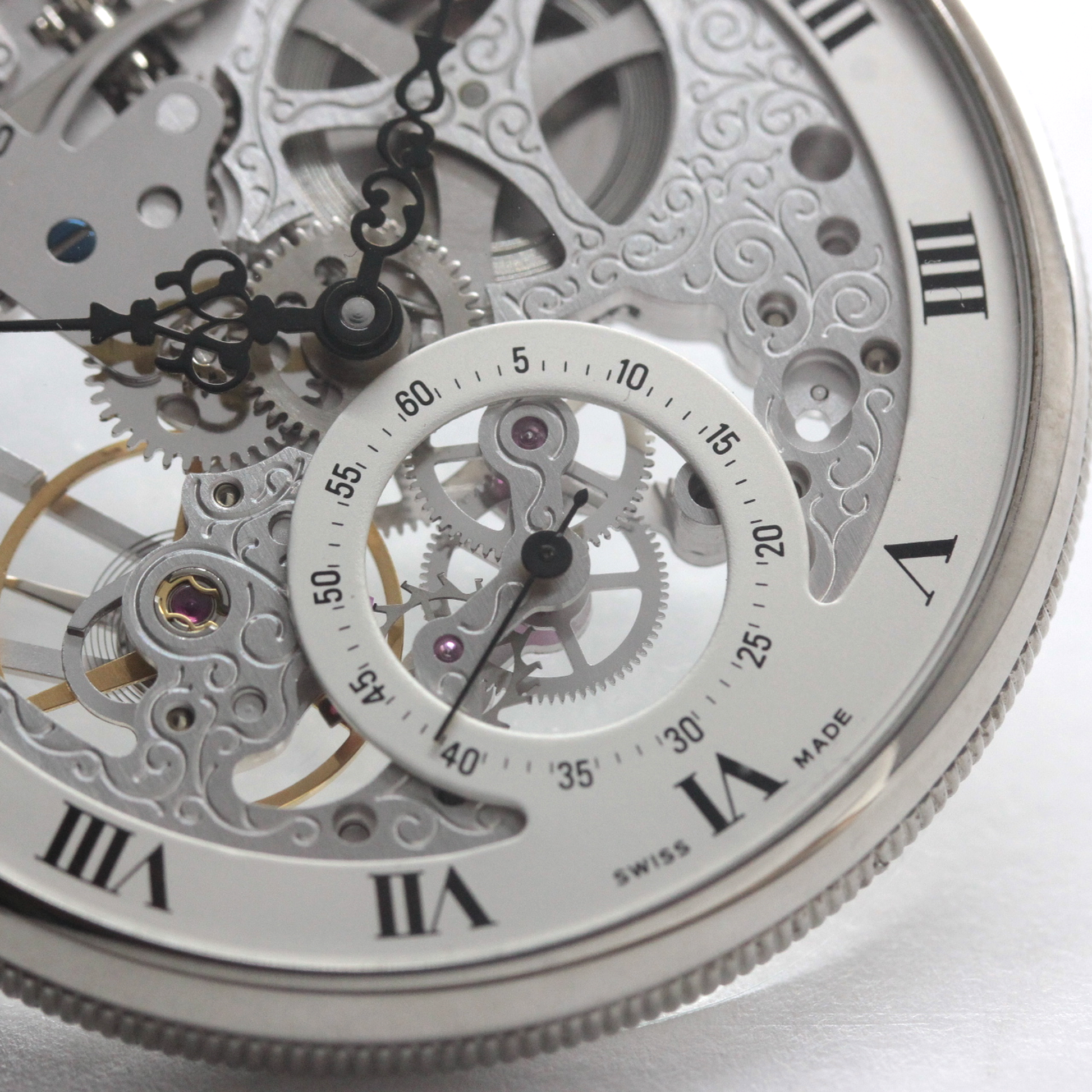 スイス製エポスのスケルトン懐中時計