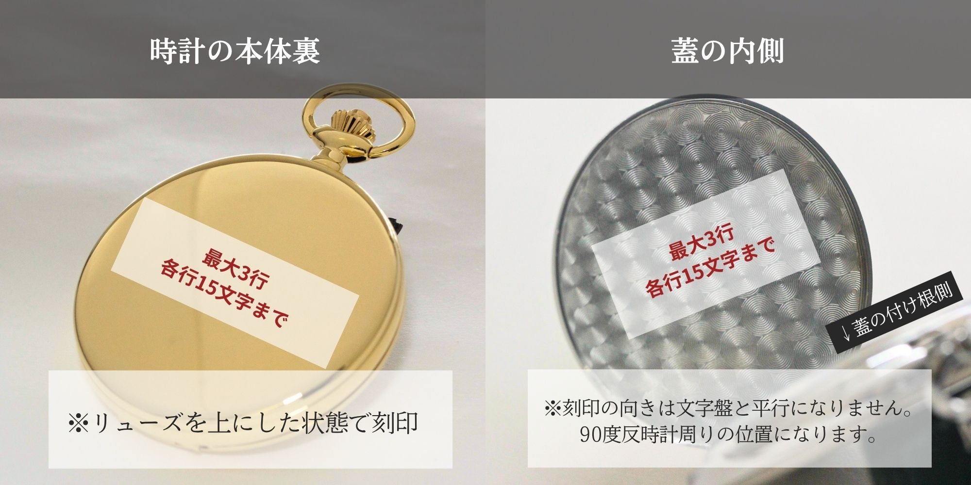 文字刻印について – 懐中時計専門店