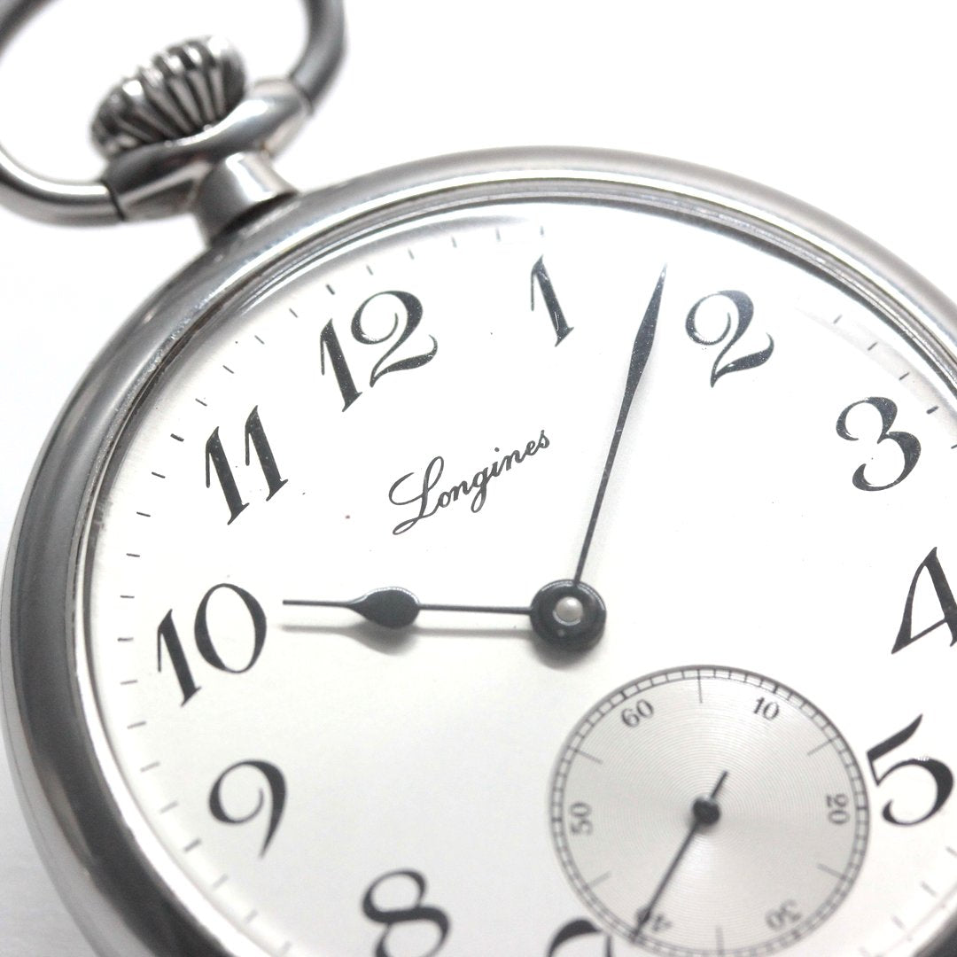 ロンジン / Longines / 懐中時計/蓋なし　サンレイ文字盤　アラビア /シルバーカラー / ヴィンテージ / longines-156　文字盤
